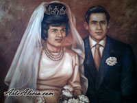 To extend photo of picture: Retrato de boda en color sepia